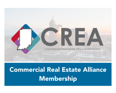 CREA Membership - The Indiana Commercial Board of Realtors CREA membership banner for the Commercial Real Estate Alliance of Indiana with logo and city skyline background